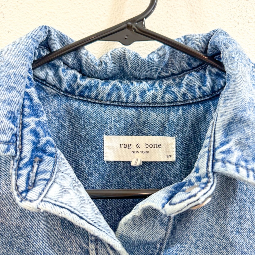 Rag & Bone Carter‎ Blue Denim Shirt Dress S - Picture 5 of 6